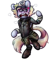 Size: 3744x4000 | Tagged: safe, artist:extradan, derpibooru import, oc, oc:jerky hooves, pegasus, absurd resolution, clementine (walking dead), clothes, cosplay, costume, hat, image, png, simple background, transparent background, walking dead