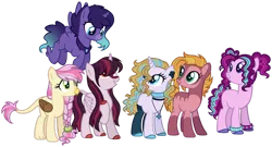 Size: 1280x691 | Tagged: safe, artist:stuffimadeonbase, derpibooru import, oc, unofficial characters only, hippogriff, hybrid, pony, zony, base used, hippogriff oc, image, interspecies offspring, kirin hybrid, magical lesbian spawn, offspring, parent:angel wings, parent:aria blaze, parent:autumn blaze, parent:big macintosh, parent:gilda, parent:pinkie pie, parent:prince blueblood, parent:princess luna, parent:queen novo, parent:suri polomare, parent:twilight sparkle, parent:zecora, parents:ariapie, parents:autumnsparkle, parents:gildawings, parents:lunovo, parents:macora, parents:suriblood, png