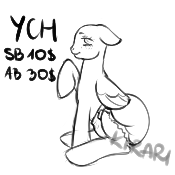 Size: 800x800 | Tagged: questionable, artist:kirari_chan, derpibooru import, pegasus, pony, blushing, commission, cute, diaper, diaper fetish, fetish, image, looking at you, png, sitting, sketch, solo, wings, ych example, ych sketch, your character here