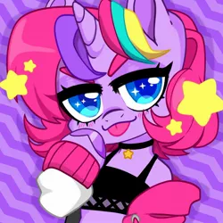 Size: 2101x2101 | Tagged: safe, artist:techycutie, derpibooru import, oc, oc:techy twinkle, unofficial characters only, pony, semi-anthro, unicorn, :p, clothes, female, image, jpeg, solo, solo female, tongue out