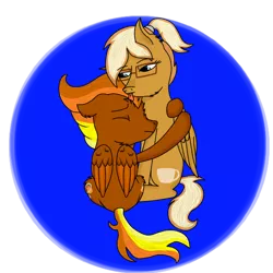 Size: 1000x1000 | Tagged: safe, artist:windy, derpibooru import, oc, oc:coffee creme, oc:windflyer, unofficial characters only, pegasus, pony, both cutie marks, cute, floppy ears, fluffy, image, mlem, pegasus oc, png, sad, silly, simple background, tongue out, two toned mane, two toned tail, two toned wings, wings