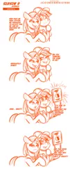 Size: 960x2377 | Tagged: safe, artist:jcosneverexisted, derpibooru import, clear sky, quibble pants, pony, common ground, book, clothes, comic, dialogue, female, image, jpeg, male, mare, parody, season 9 doodles, shipping, stallion, text