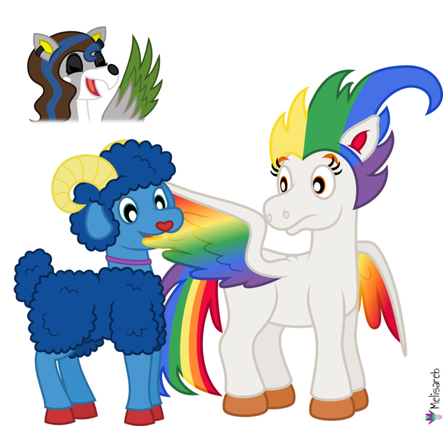 Size: 5200x5000 | Tagged: safe, alternate version, artist:melisareb, derpibooru import, oc, oc:irene iridium, oc:oscar osmium, oc:ruthistle ruthenium, ponified, unofficial characters only, deer, deer pony, object pony, original species, pegasus, peryton, pony, sheep, .svg available, absurd resolution, clairev, colored wings, doe, ear piercing, earring, female, grooming, horns, image, jewelry, klara viskova, male, mare, multicolored wings, open mouth, piercing, png, preenhub, preening, rainbow wings, ram, shrunken pupils, simple background, style emulation, taste the rainbow, transparent background, vector, wings