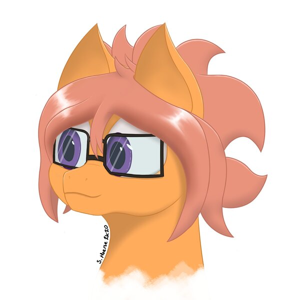 Size: 1500x1500 | Tagged: safe, artist:shoophoerse, derpibooru import, oc, oc:shoop, unofficial characters only, pegasus, pony, bust, glasses, image, jpeg, portrait, signature, simple background, solo, white background