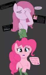 Size: 2159x3470 | Tagged: safe, artist:legendoflink, derpibooru import, pinkie pie, oc, oc:anon, human, pony, /mlp/, 4chan, cheering up, crying, cute, diapinkes, happy, holding hands, holding hooves, image, motivational, pinkamena diane pie, png, text