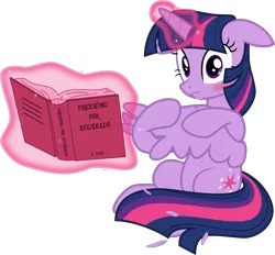 Size: 2158x2000 | Tagged: safe, artist:jp, derpibooru import, twilight sparkle, alicorn, blushing, book, derpibooru exclusive, feather, floppy ears, grooming, image, looking at you, magic, png, preening, simple background, solo, .svg available, transparent background, twilight sparkle (alicorn), vector