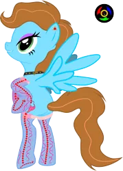 Size: 1924x2689 | Tagged: safe, artist:kyoshyu, derpibooru import, oc, oc:fallen, pegasus, pony, bipedal, clothes, female, image, mare, png, simple background, socks, solo, transparent background