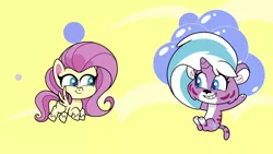 Size: 1280x720 | Tagged: safe, derpibooru import, screencap, fluttershy, lightning chill, pegasus, pony, tiger, my little pony: pony life, spoiler:pony life s02e28, image, png, we shine brighter together, wild hearts beats