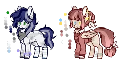 Size: 1358x705 | Tagged: safe, artist:silentwolf-oficial, artist:tenebristayga, derpibooru import, oc, unofficial characters only, earth pony, pegasus, pony, base used, clothes, duo, earth pony oc, heterochromia, image, neckerchief, pegasus oc, png, simple background, transparent background, wings