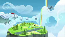 Size: 1280x720 | Tagged: safe, derpibooru import, screencap, top bolt, background, image, png, rainbow waterfall, scenic ponyville, wonderbolts academy (place)