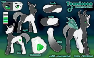 Size: 2500x1535 | Tagged: explicit, artist:meowcephei, derpibooru import, oc, oc:tounicoon, changeling, hybrid, commission, image, png, reference sheet