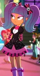 Size: 313x599 | Tagged: safe, derpibooru import, screencap, captain planet, pixel pizazz, rose heart, scott green, a photo booth story, eqg summertime shorts, equestria girls, cropped, female, image, male, pigtails, png, twintails