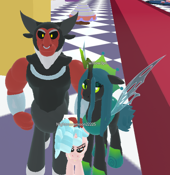 Size: 593x609 | Tagged: safe, derpibooru import, screencap, cozy glow, lord tirek, queen chrysalis, alicorn, centaur, changeling, 3d, alicornified, antagonist, armor, arms, beard, canterlot, chest plate, cozycorn, curly mane, evil, evil grin, eyebrows, facial hair, female, game, green eyes, grin, horn, horns, image, legion of doom, male, name tag, nose piercing, nose ring, piercing, png, race swap, roblox, roleplay is magic, smiling, ultimate chrysalis, wings, wristband