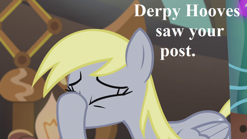 Size: 1920x1080 | Tagged: safe, derpibooru import, edit, edited screencap, screencap, derpy hooves, slice of life (episode), doctor whooves' lab, facehoof, image, png, reaction image, text