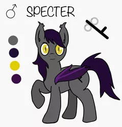 Size: 1744x1823 | Tagged: safe, artist:lostbrony, derpibooru import, oc, oc:specter, unofficial characters only, bat pony, bat pony oc, bat wings, fangs, image, jpeg, reference sheet, simple background, wings