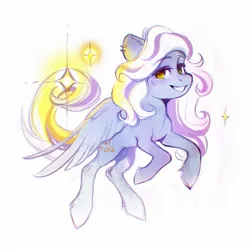 Size: 1723x1720 | Tagged: safe, artist:dearmary, derpibooru import, oc, oc:sunset songbird, pegasus, pony, ear piercing, female, image, jpeg, mare, piercing, simple background, smiling, solo, white background