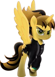 Size: 5466x7558 | Tagged: safe, artist:lincolnbrewsterfan, derpibooru import, oc, oc:killer epic, ponified, alicorn, pony, fallout equestria, my little pony: the movie, .svg available, alicorn oc, alternate design, alternate universe, awesome face, belt, clothes, computer screen, cross, cross necklace, crossed hooves, cutie mark, derpibooru exclusive, determination, determined, determined face, determined look, determined smile, fire, glow, gold pipbuck 3000, gradient ears, gradient eyes, gun, handgun, highlights, holster, horn, image, jacket, leather jacket, lincoln brewster, looking at you, male, mane, movie accurate, neck line, pipbuck, pipbuck 3000, pistol, png, ponified music artist, raised eyebrow, raised hoof, revolver, screen, shading, smiling, smiling at you, spread wings, stallion, stallion oc, strings, tail, utility belt, vector, vigilance (gun), weapon, wings, zipper