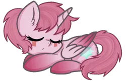 Size: 824x533 | Tagged: safe, alternate version, artist:muhammad yunus, derpibooru import, edit, ponified, alicorn, original species, pony, season 1, aelita schaeffer, base used, code lyoko, cute, eyes closed, female, g1, image, mare, original art, png, simple background, sleeping, solo, transparent background