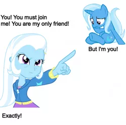 Size: 483x478 | Tagged: safe, artist:grapefruitface1, derpibooru import, edit, trixie, human, pony, unicorn, equestria girls, human ponidox, image, png, self ponidox, text