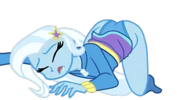 Size: 1432x811 | Tagged: suggestive, artist:gmaplay, derpibooru import, trixie, equestria girls, ass, ass up, blue underwear, butt, clothes, face down ass up, female, femsub, image, png, simple background, solo, submissive, the great and powerful ass, the weak and powerless trixie, transparent background, unconscious, underwear