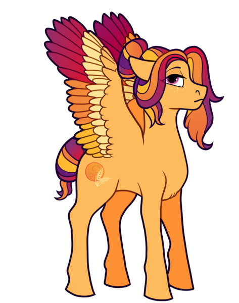 Size: 1024x1300 | Tagged: safe, artist:malphym, derpibooru import, oc, oc:evening harvest, pegasus, pony, colored wings, female, image, magical lesbian spawn, mare, multicolored wings, offspring, parent:applejack, parent:rainbow dash, parents:appledash, png, simple background, solo, transparent background, wings