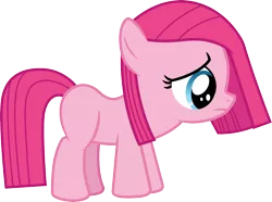 Size: 4026x3000 | Tagged: safe, artist:cloudyglow, derpibooru import, pinkie pie, earth pony, pony, the cutie mark chronicles, .ai available, absurd resolution, female, filly, filly pinkie pie, image, looking down, pinkamena diane pie, png, sad, simple background, solo, transparent background, vector, younger