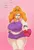 Size: 620x911 | Tagged: suggestive, artist:sundown, derpibooru import, adagio dazzle, human, equestria girls, adagio wobble, big breasts, box of chocolates, breasts, busty adagio dazzle, candy, chubby, clothes, curvy, erect nipples, food, holiday, huge breasts, image, jpeg, nipple outline, pink background, plump, ponytail, shorts, simple background, thick, thighs, thunder thighs, tsundere, valentine's day, wide hips