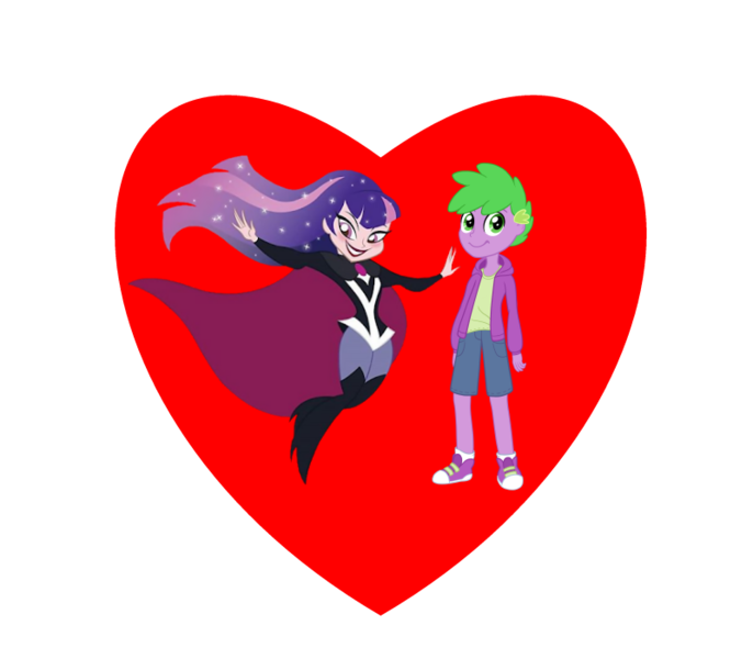 Size: 800x700 | Tagged: safe, derpibooru import, spike, human, crossover, crossover shipping, dc superhero girls, female, gentleman, heart, humanized, human spike, image, lady, male, png, shipping, spike gets all the supergirls, zatanna, zatannaxspike, zataspike