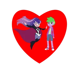 Size: 800x700 | Tagged: safe, derpibooru import, spike, human, crossover, crossover shipping, dc superhero girls, female, gentleman, heart, humanized, human spike, image, lady, male, png, shipping, spike gets all the supergirls, zatanna, zatannaxspike, zataspike