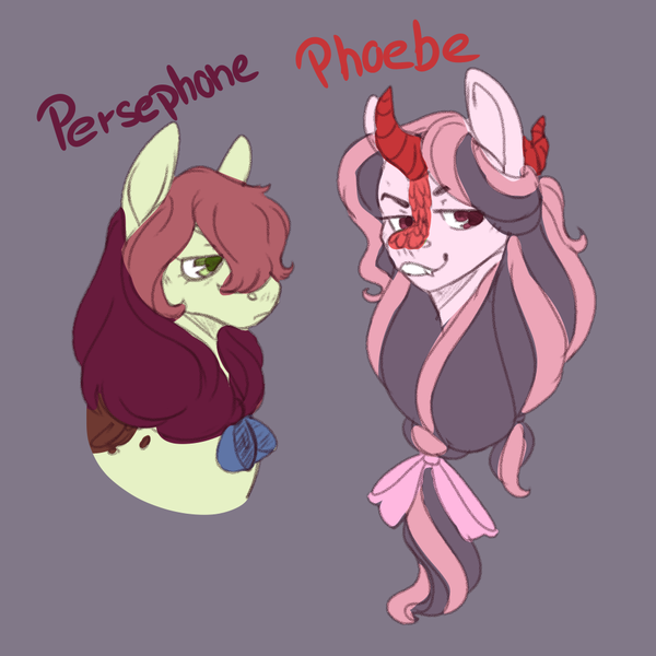 Size: 1000x1000 | Tagged: safe, artist:orphicswan, derpibooru import, oc, oc:persephone, oc:phoebe, hybrid, pony, bust, chaoticverse, image, interspecies offspring, kirin pony hybrid, magical lesbian spawn, offspring, parent:autumn blaze, parent:fluttershy, parents:autumnshy, png, solo