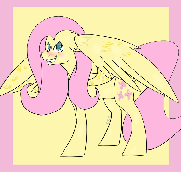 Size: 1473x1397 | Tagged: safe, artist:toptian, derpibooru import, fluttershy, pegasus, pony, abstract background, blushing, female, image, mare, png, solo