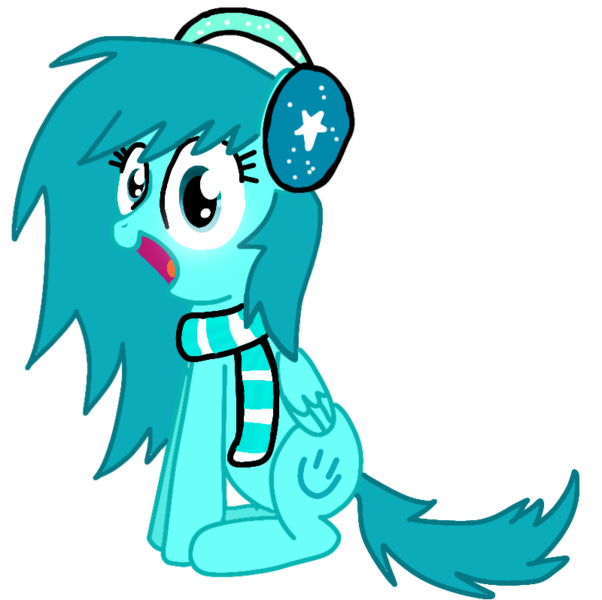 Size: 800x797 | Tagged: safe, artist:crossovercartoons, derpibooru import, oc, oc:random shine, unofficial characters only, pegasus, pony, derpibooru community collaboration, 2021 community collab, clothes, cute, earmuffs, female, folded wings, happy, image, looking at you, mare, ocbetes, png, scarf, simple background, sitting, solo, stars, transparent background, wings