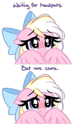 Size: 3263x5155 | Tagged: safe, artist:emberslament, derpibooru import, oc, oc:bay breeze, unofficial characters only, pegasus, pony, blushing, bow, cruel, crying, cute, daaaaaaaaaaaw, female, hair bow, heart eyes, image, mare, meme, ocbetes, png, sad, sad smile, sadorable, shy, simple background, text, transparent background, wing hands, wingding eyes, wings