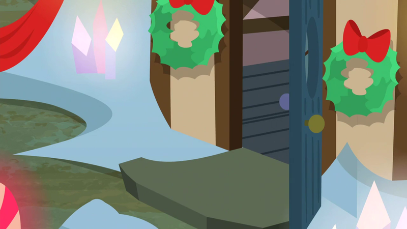 Size: 1280x720 | Tagged: safe, derpibooru import, screencap, hearthbreakers, background, hearth's warming, hearth's warming decorations, image, no pony, png, rock farm, scenic ponyville