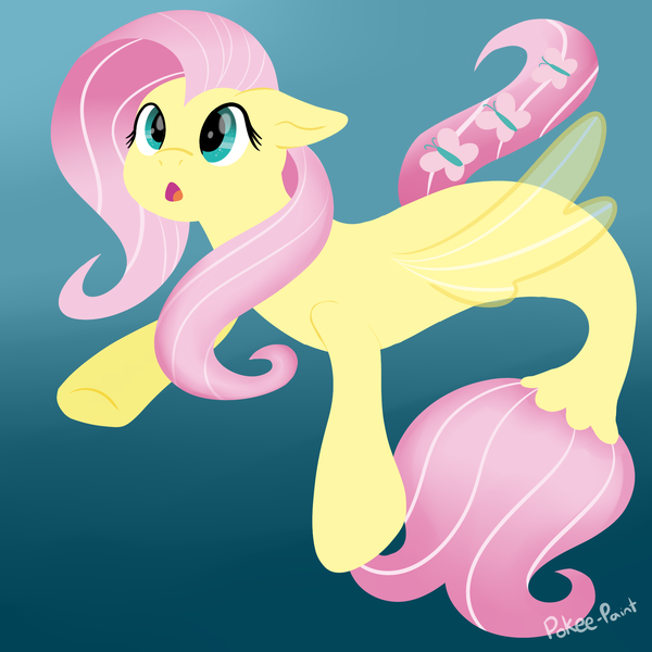 Size: 2000x2000 | Tagged: safe, artist:pokee-paint, derpibooru import, fluttershy, pegasus, pony, seapony (g4), clothes, crepuscular rays, cute, dorsal fin, female, fin wings, fish tail, flowing mane, flowing tail, green eyes, image, ocean, open mouth, png, seaponified, seapony fluttershy, see-through, shyabetes, signature, solo, species swap, swimming, tail, underwater, water, wings