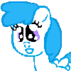 Size: 1024x1024 | Tagged: safe, artist:mario64, derpibooru import, cotton cloudy, pegasus, pony, trade ya, twilight time, cottonbetes, cute, cute face, female, filly, grin, image, pixel art, png, simple background, smiling, solo, squee, transparent background, twee