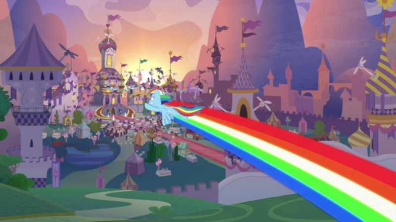 Size: 1920x1080 | Tagged: safe, derpibooru import, screencap, rainbow dash, pegasus, pony, the last problem, flying, image, png, solo, wonderbolts, zoom