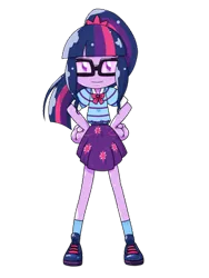 Size: 263x350 | Tagged: safe, artist:batipin, derpibooru import, sci-twi, twilight sparkle, equestria girls, hand on hip, image, looking at you, png, simple background, solo, sumashi gao, transparent background