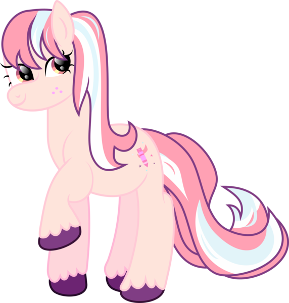 Size: 1677x1759 | Tagged: safe, artist:lincolnbrewsterfan, derpibooru import, oc, oc:pastel stars, unofficial characters only, earth pony, pony, derpibooru community collaboration, 2021 community collab, cyber-questria, derpibooru exclusive, female, image, mare, multicolored hair, png, solo