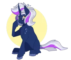 Size: 400x337 | Tagged: safe, artist:equestrias-little-ones, artist:mushroom, derpibooru import, oc, unofficial characters only, pony, unicorn, female, glasses, image, magical lesbian spawn, mare, offspring, parent:derpy hooves, parent:twilight sparkle, parents:twerpy, png, simple background, sitting, solo, transparent background