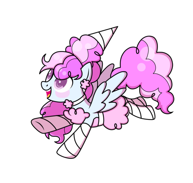 Size: 918x870 | Tagged: safe, artist:kb-gamerartist, derpibooru import, cotton sky, pegasus, pony, blushing, choker, clothes, costume, cotton candy, ear piercing, earring, female, flying, halloween, halloween costume, holiday, image, jewelry, mare, nightmare night, nightmare night costume, open mouth, piercing, png, simple background, socks, solo, striped socks, transparent background