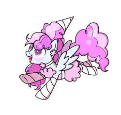 Size: 918x870 | Tagged: safe, artist:kb-gamerartist, derpibooru import, cotton sky, pegasus, pony, blushing, choker, clothes, costume, cotton candy, ear piercing, earring, female, flying, halloween, halloween costume, holiday, image, jewelry, mare, nightmare night, nightmare night costume, open mouth, piercing, png, simple background, socks, solo, striped socks, transparent background