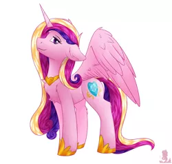 Size: 2402x2287 | Tagged: safe, artist:monsoonvisionz, derpibooru import, princess cadance, alicorn, pony, chest fluff, female, image, leg fluff, mare, png, simple background, solo, white background