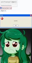 Size: 992x1960 | Tagged: safe, artist:the-butch-x, derpibooru import, edit, wallflower blush, derpibooru, equestria girls, abuse, comic, crying, image, log in, meta, microsoft, no, png, sad, vulgar, wallflowerbuse, we are going to hell, windows, windows xp