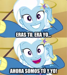 Size: 1920x2152 | Tagged: safe, derpibooru import, edit, edited screencap, screencap, trixie, do it for the ponygram!, equestria girls, equestria girls series, spoiler:eqg series (season 2), image, mocedades, png, song reference, spanish
