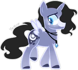 Size: 2530x2270 | Tagged: safe, artist:kurosawakuro, derpibooru import, oc, alicorn, pony, image, male, offspring, parent:king sombra, parent:princess luna, parents:lumbra, png, simple background, solo, stallion, transparent background