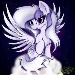 Size: 4000x4000 | Tagged: safe, artist:ser-p, derpibooru import, oc, oc:starstorm slumber, pegasus, pony, absurd resolution, cloud, female, image, mare, night, png, solo