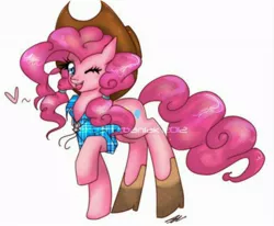 Size: 1024x844 | Tagged: artist needed, safe, derpibooru import, pinkie pie, cute, diapinkes, image, jpeg, open mouth, solo, watermark, western