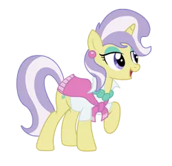 Size: 1652x1599 | Tagged: safe, artist:three uncle, derpibooru import, upper crust, pony, unicorn, sweet and elite, clothes, female, image, jewelry, mare, necklace, pearl necklace, png, raised eyebrow, scarf, simple background, transparent background