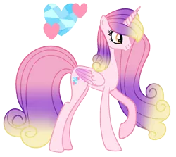 Size: 1153x1029 | Tagged: safe, artist:starshinesentry07, derpibooru import, oc, alicorn, pony, alicorn oc, base used, female, horn, image, magical lesbian spawn, mare, offspring, parent:princess amore, parent:princess cadance, png, simple background, solo, transparent background, wings